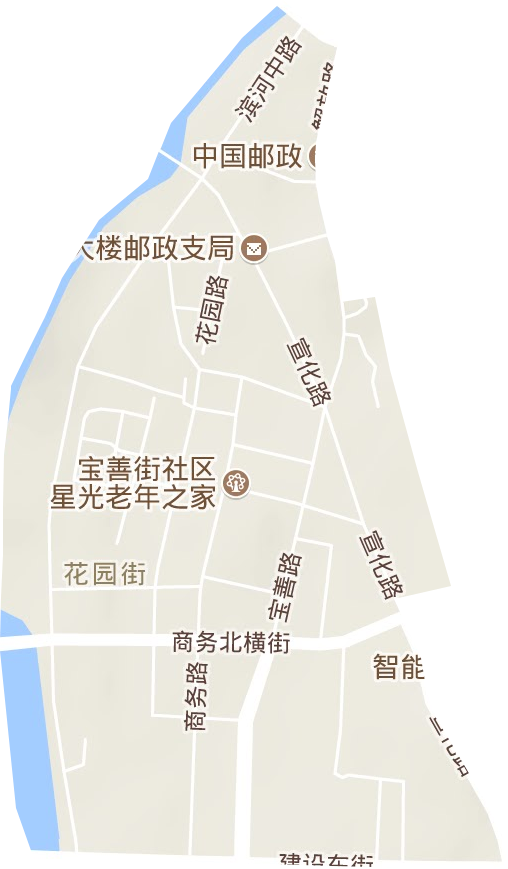 花园街街道地形地图