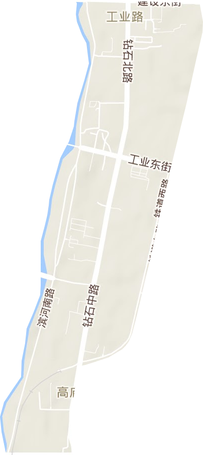 工业路街道地形地图
