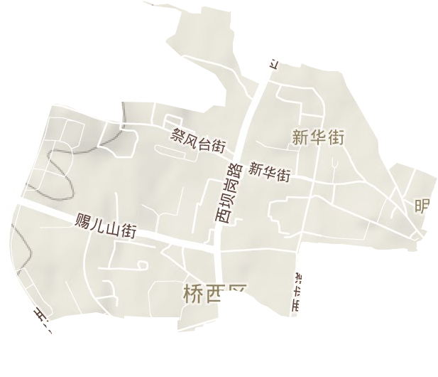 新华街街道地形地图