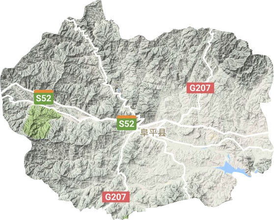 阜平县地形地图