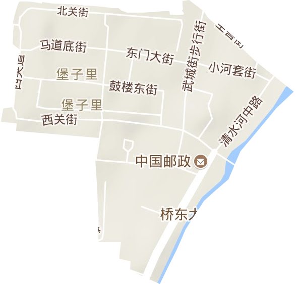 堡子里街道地形地图