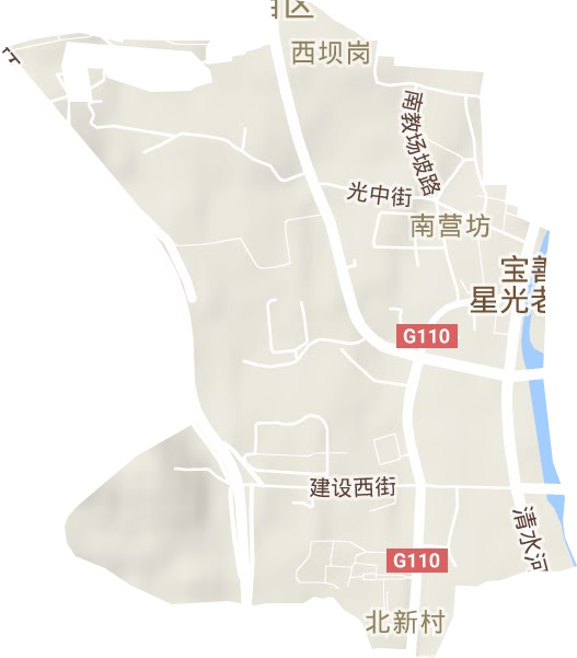 南营坊街道地形地图