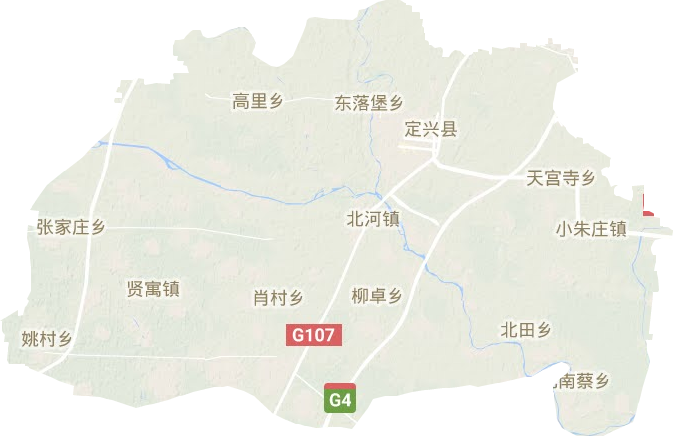定兴县地形地图