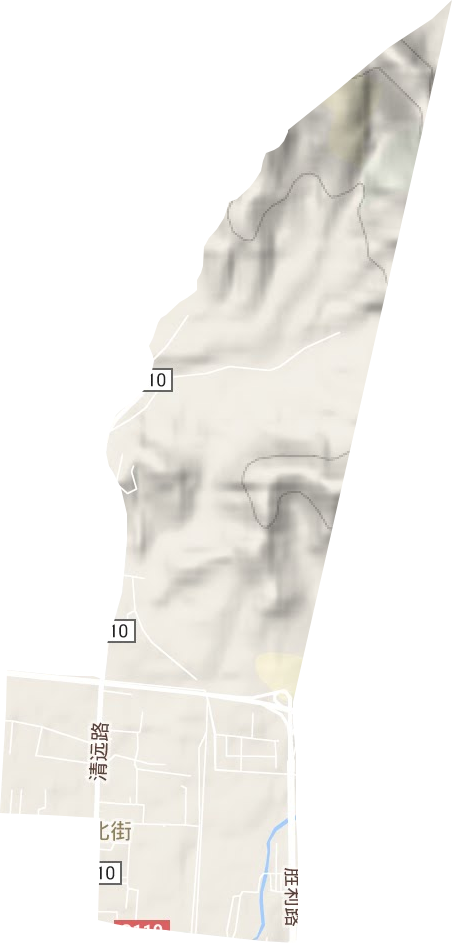 大北街街道地形地图