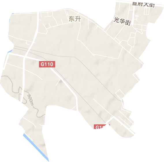 工业街街道地形地图