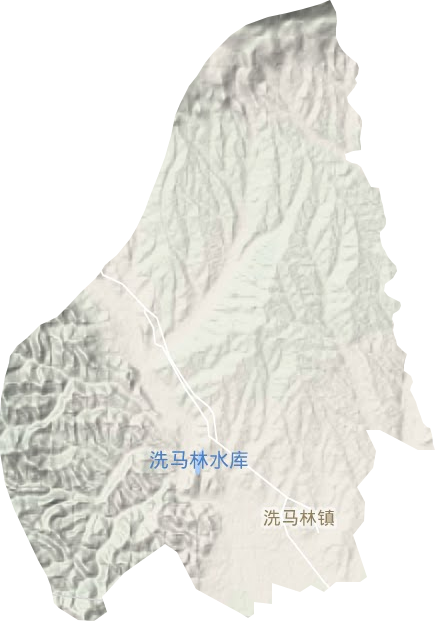 洗马林镇地形地图