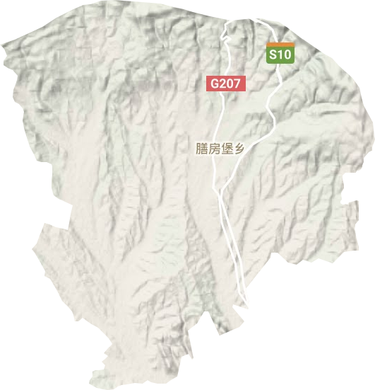 膳房堡乡地形地图