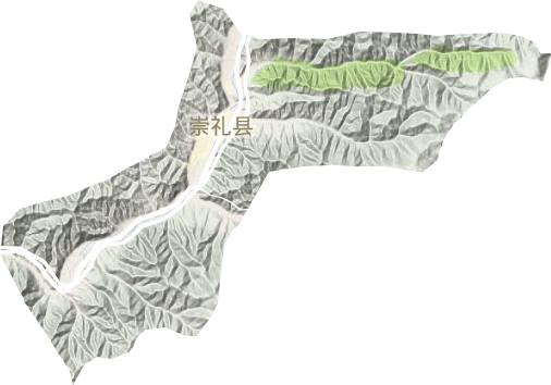 西湾子镇地形地图