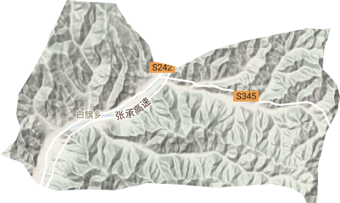 白旗乡地形地图