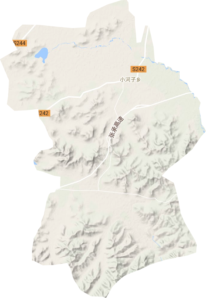 小河子乡地形地图