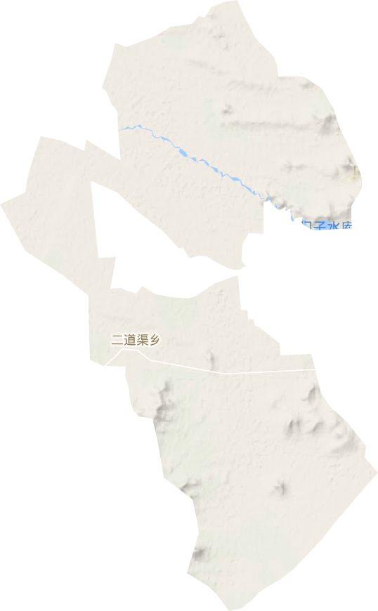 二道渠乡地形地图