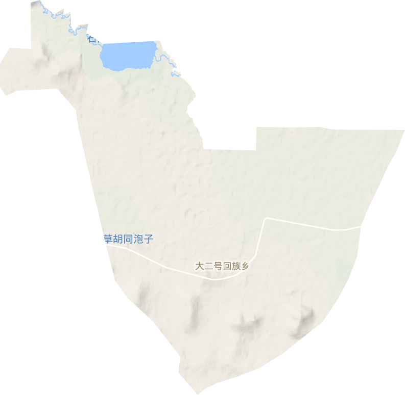 大二号回族乡地形地图