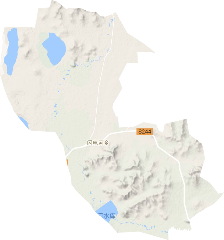 闪电河乡地形地图