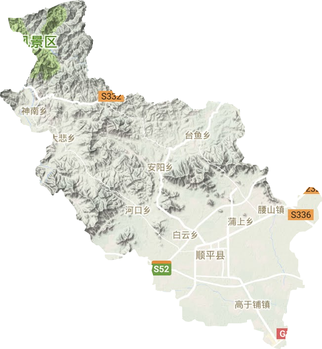 顺平县地形地图
