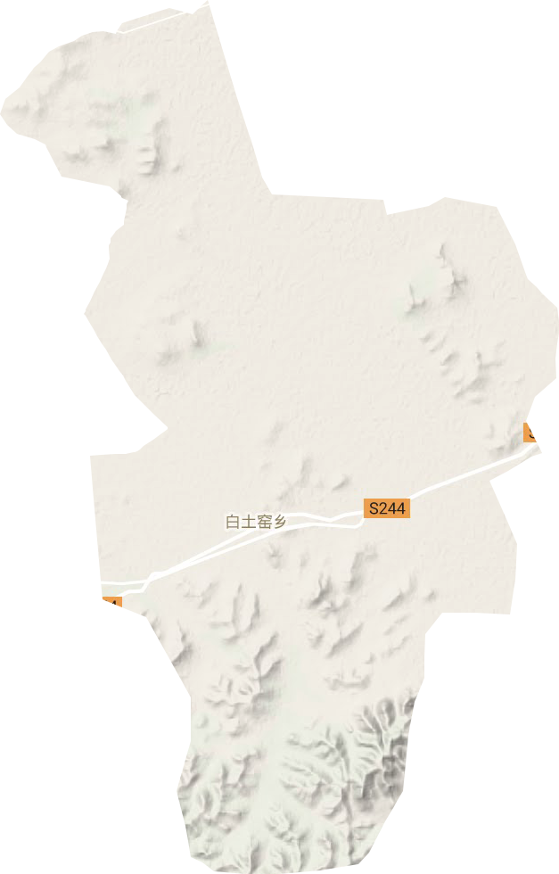 白土窑乡地形地图