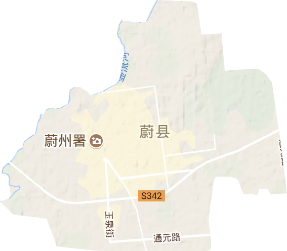 蔚州镇地形地图
