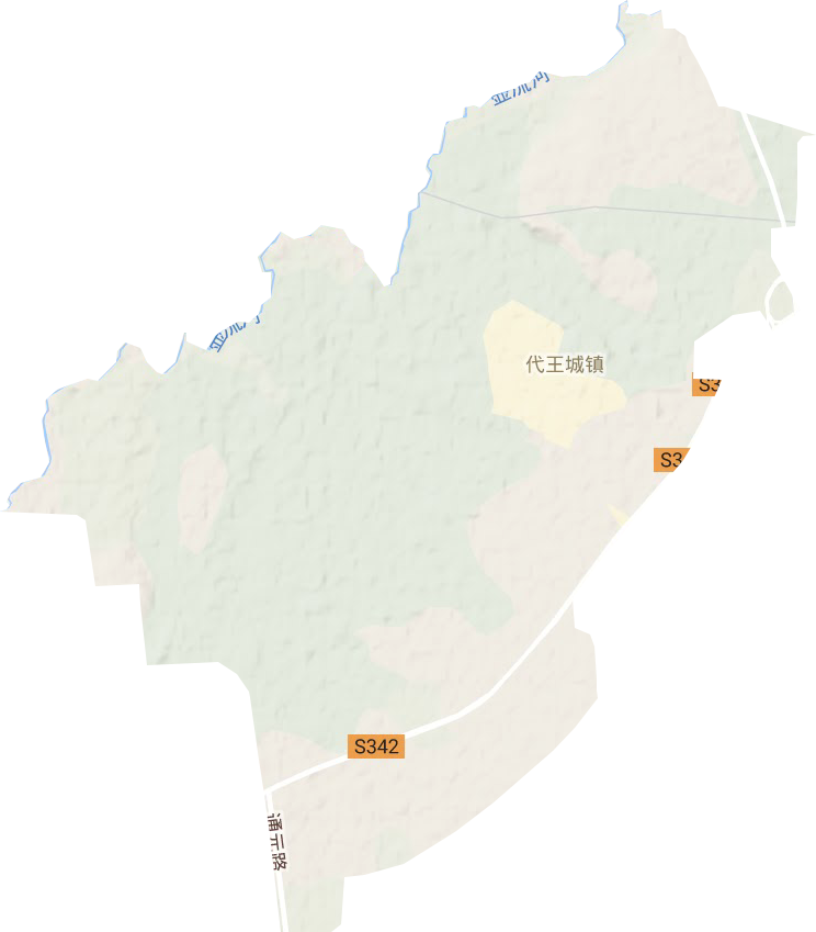 代王城镇地形地图