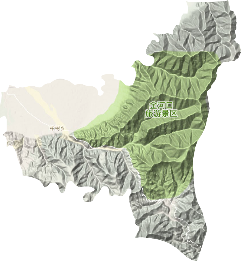 柏树乡地形地图