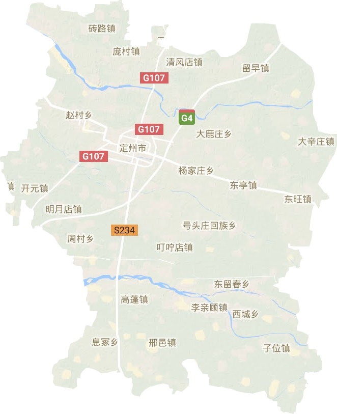 定州市地形地图