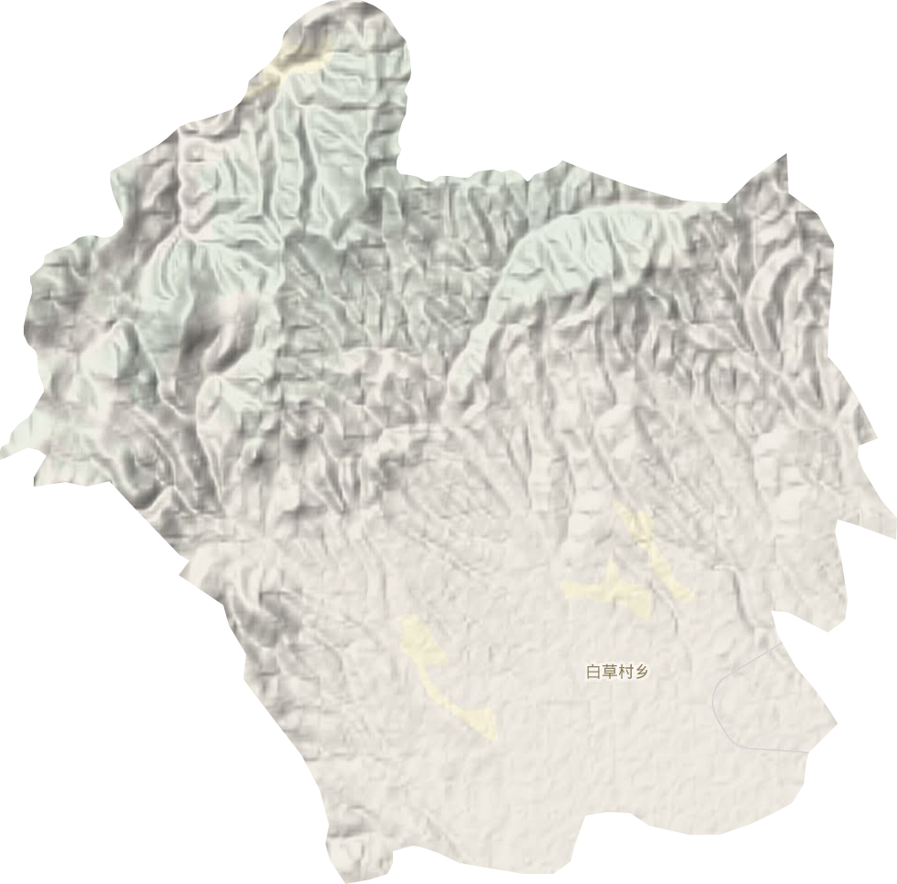白草村乡地形地图