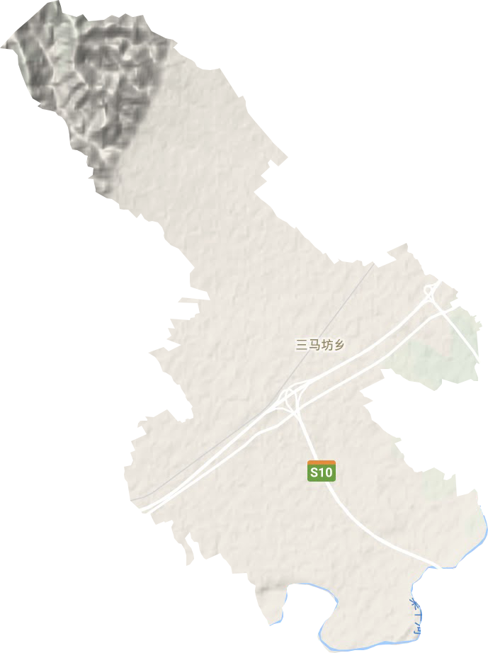 三马坊乡地形地图
