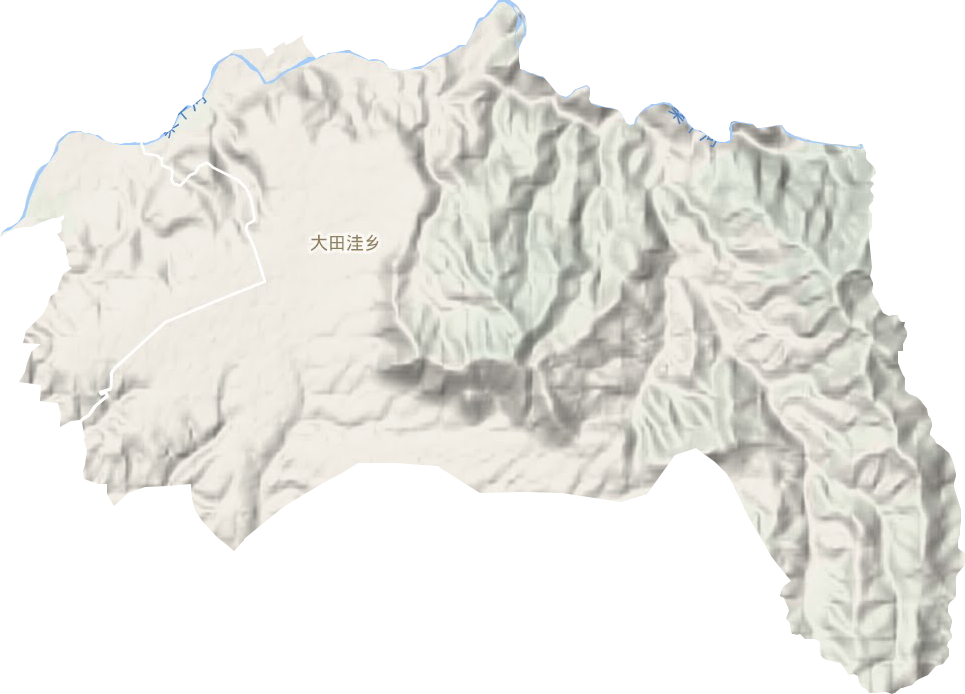 大田洼乡地形地图