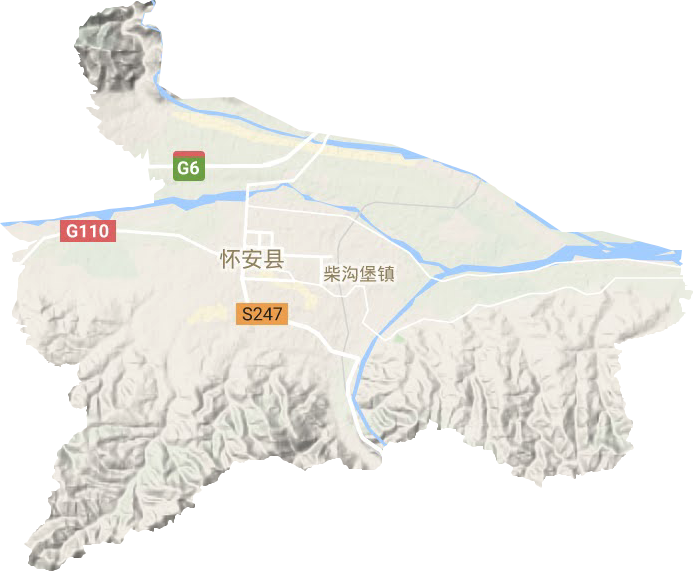 柴沟堡镇地形地图