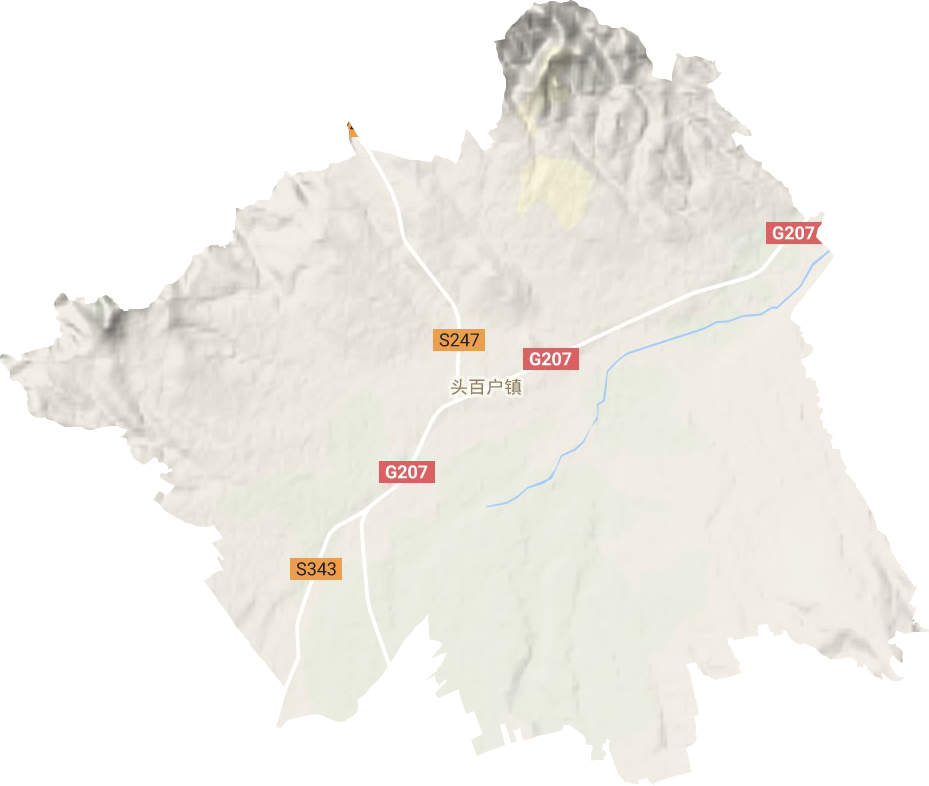 头百户镇地形地图