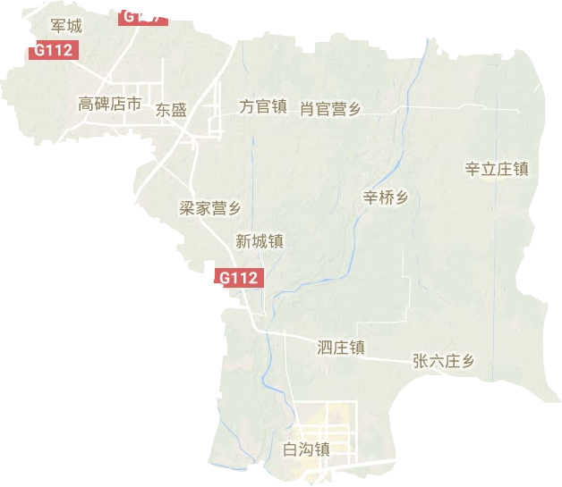高碑店市地形地图
