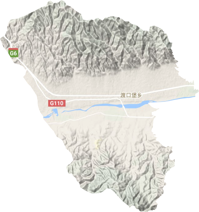 渡口堡乡地形地图