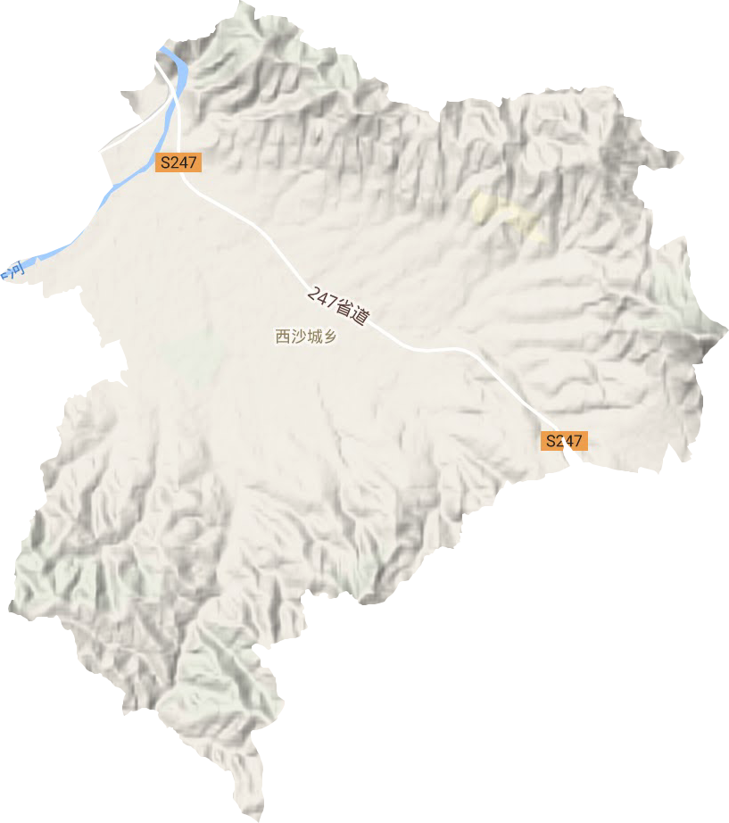 西沙城乡地形地图