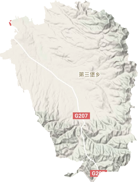 第三堡乡地形地图