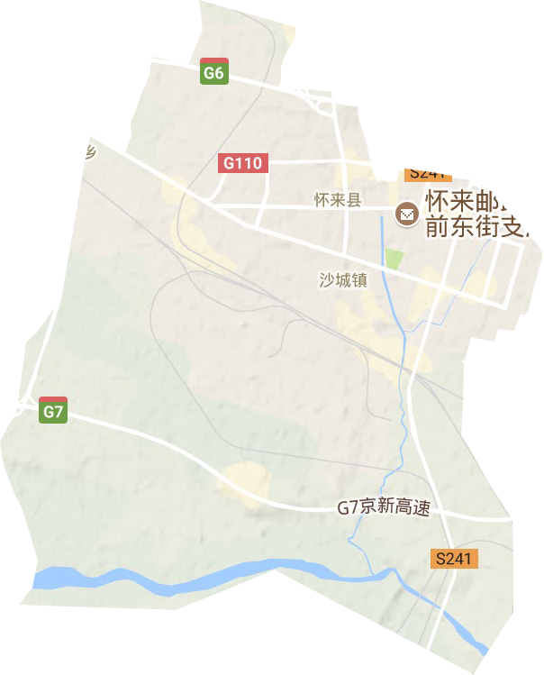 沙城镇地形地图