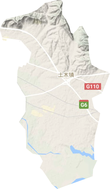 土木镇地形地图