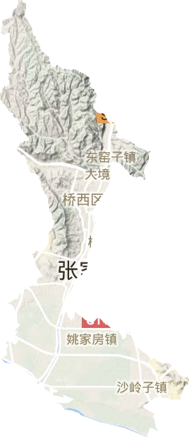桥西区地形地图