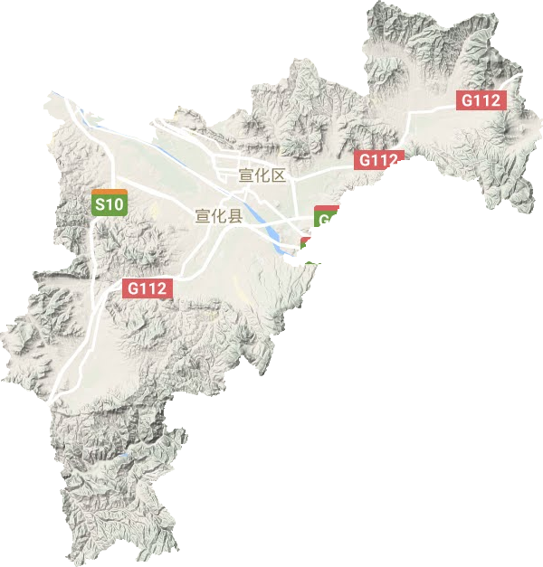 宣化区地形地图