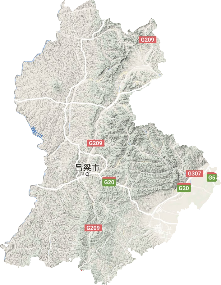 吕梁市地形地图