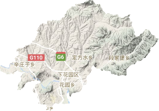 下花园区地形地图
