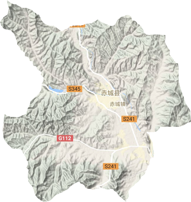 赤城镇地形地图