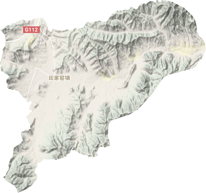 田家窑镇地形地图