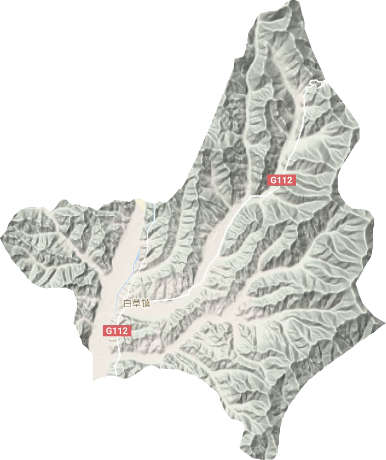 白草镇地形地图