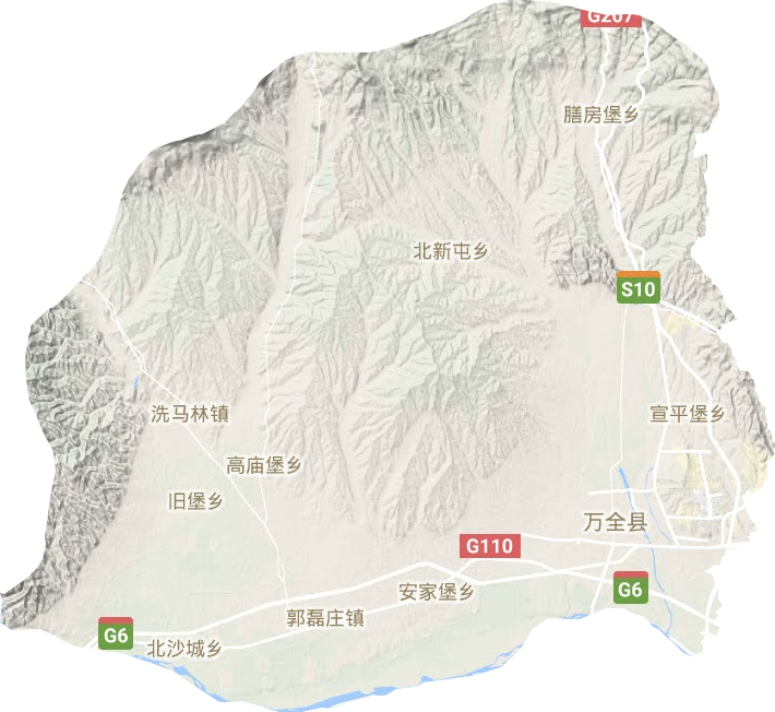 万全区地形地图