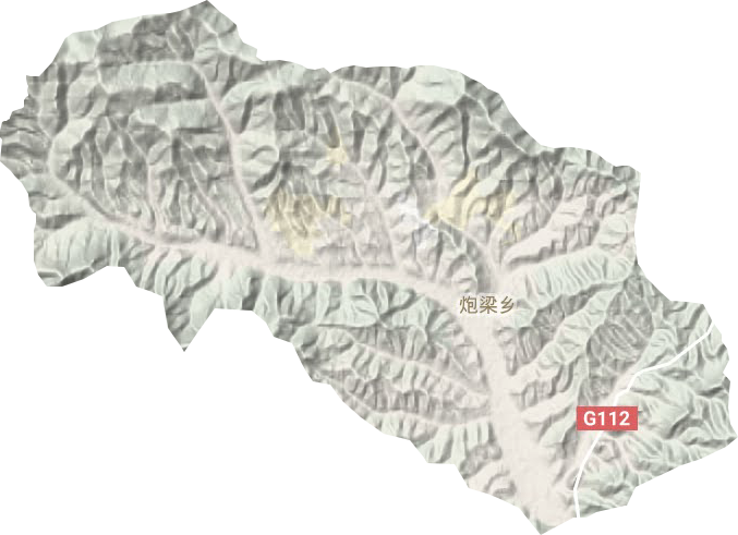 炮梁乡地形地图