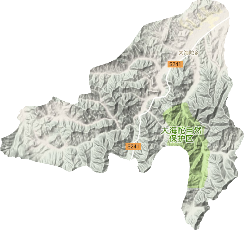 大海陀乡地形地图