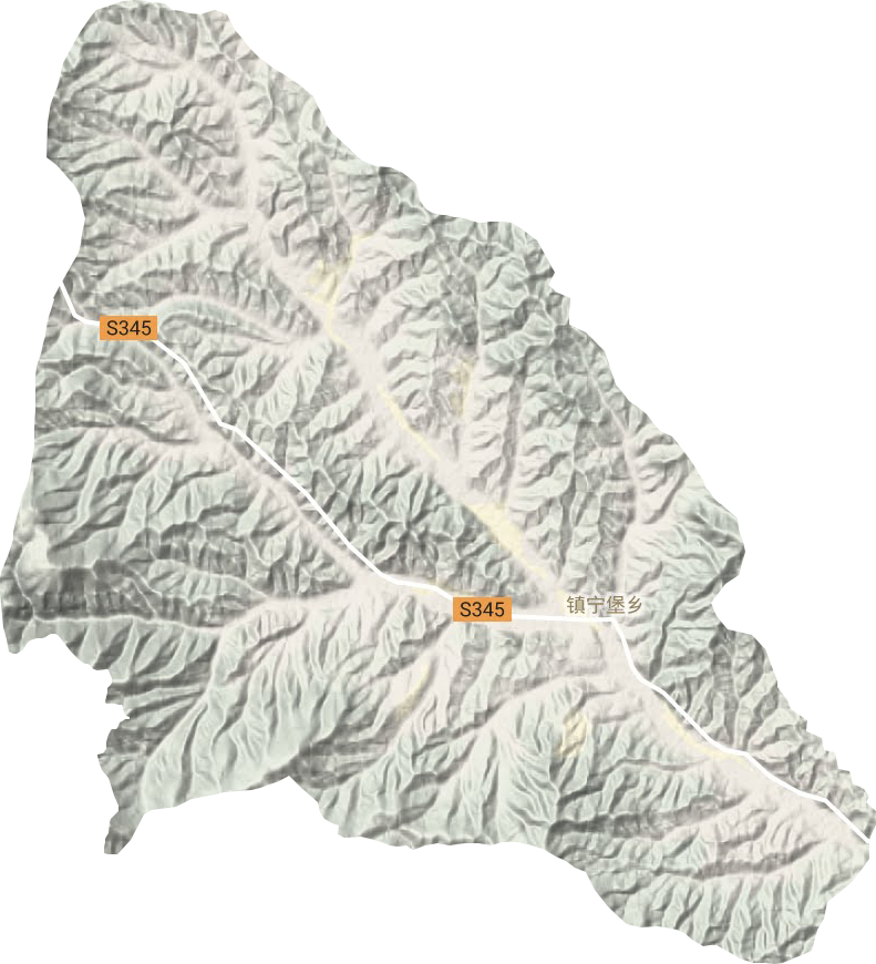 镇宁堡乡地形地图