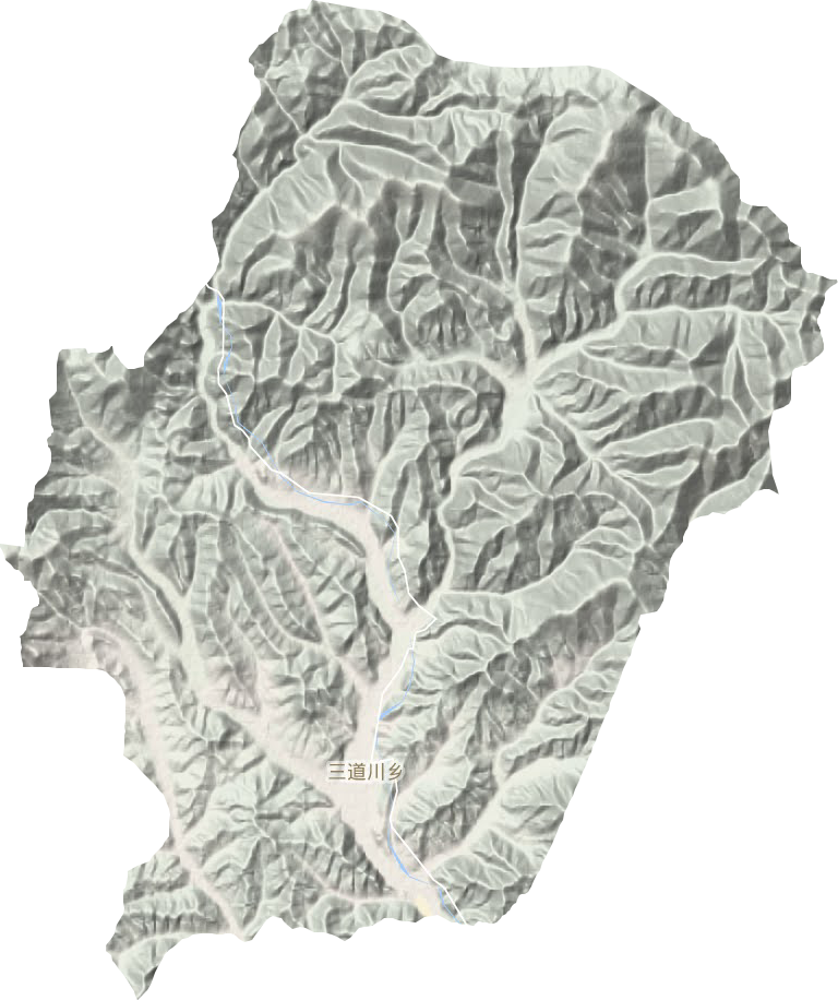 三道川乡地形地图