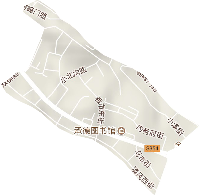 西大街街道地形地图