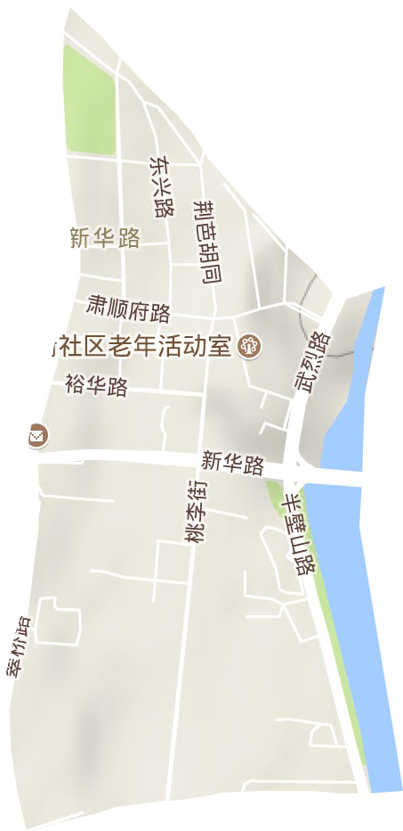 新华路街道地形地图