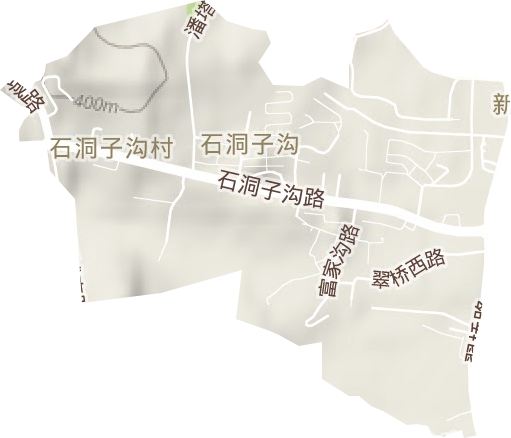 石洞子沟街道地形地图