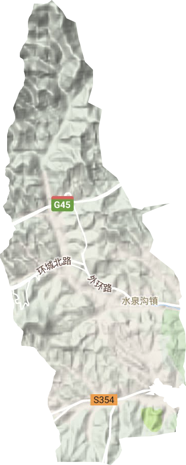 水泉沟镇地形地图